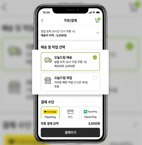 올리브영 오늘드림 앱 선택 화면