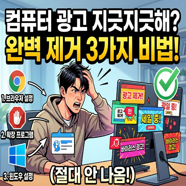 컴퓨터 광고 차단 삭제 방법