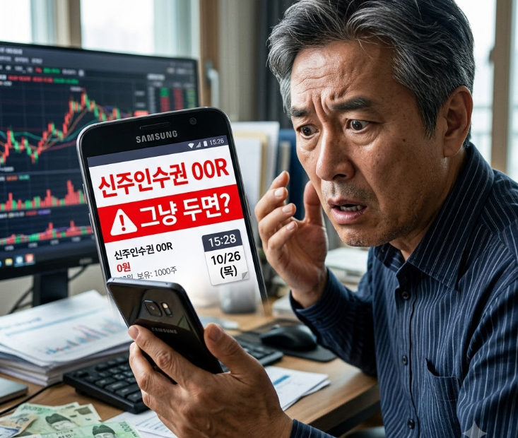 신주인수권 보며 놀라는 주식 초보 어르신